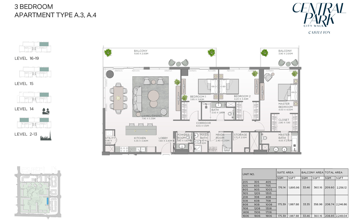 3 Bedroom Floorplan of castleton apartment at central park city walk.jpg